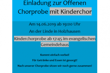 öffentliche Chorprobe 2019 Limes-Chor Holzhause-Grebenroth