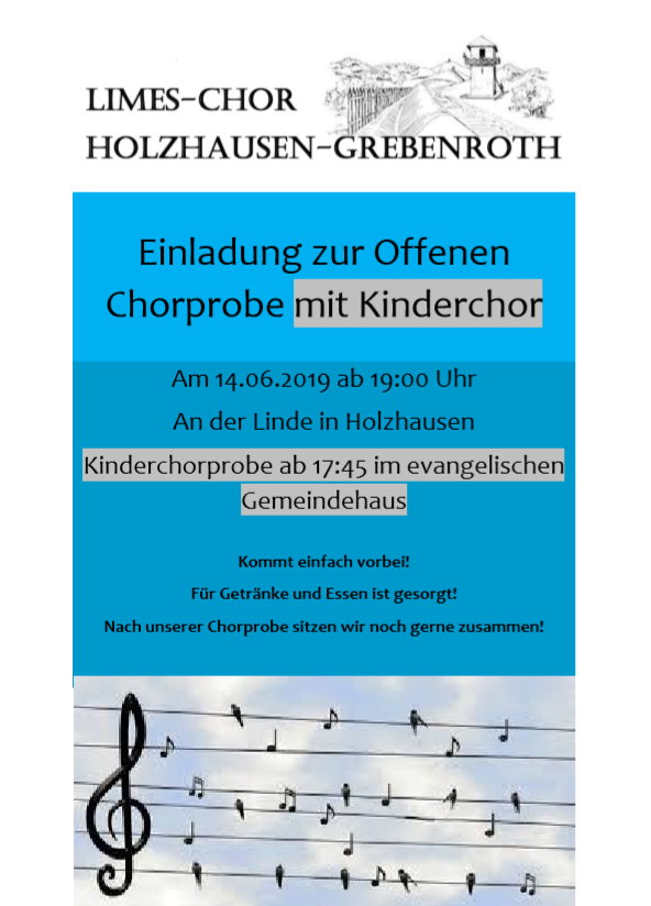 öffentliche Chorprobe 2019 Limes-Chor Holzhause-Grebenroth